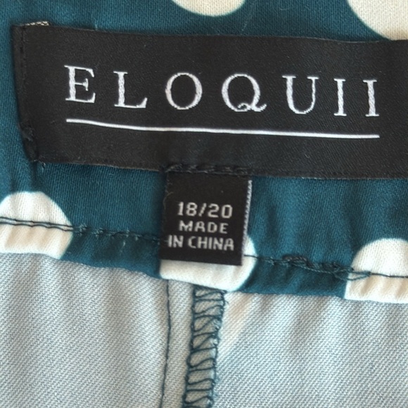 Eloquii Plus Size Teal Polka Dot Kimono Top - Picture 6 of 6